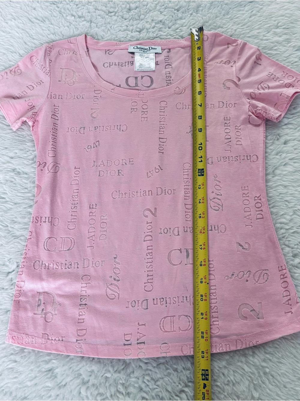 Christian Dior Pink Logo Silhouette Vintage Tee Sz EU42 US S-M - Picture 12 of 16